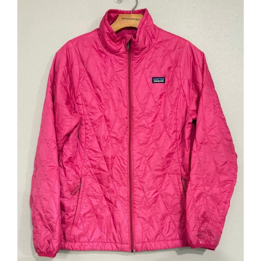 Patagonia Nano Puff Jacket Girls XXL (16) Pink Quilted Lightweight Primaloft Zip